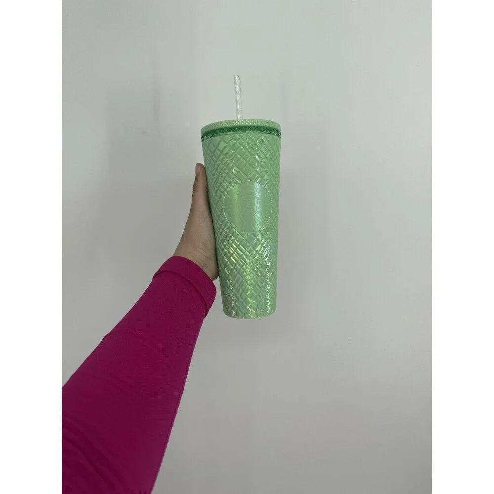 Starbucks Summer 2024 Iridescent Mint Jade Green Jewel Venti Tumbler 24oz New